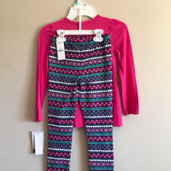Kids Headquarters 2 Pc. Pink top& leggings set, Little Girl size 5. - Picture 2 of 11
